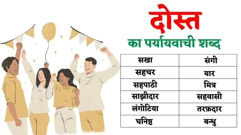 दोस्त का पर्यायवाची शब्द | Dost Ka Paryayvachi Shabd in Hindi