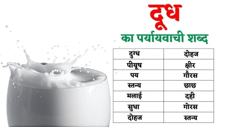 दूध का पर्यायवाची शब्द | Dudh Ka Paryayvachi Shabd in Hindi