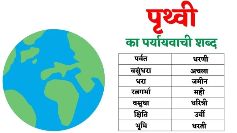 पृथ्वी का पर्यायवाची शब्द | Prithvi Ka Paryayvachi Shabd in Hindi