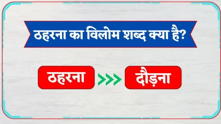 Thaharna Ka Vilom Shabd | ठहरना का विलोम शब्द क्या है?