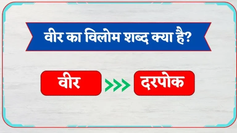 Veer Ka Vilom Shabd | वीर का विलोम शब्द क्या है?