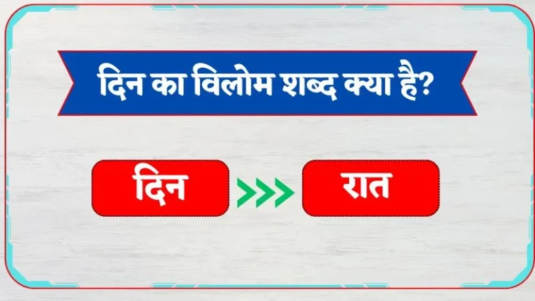 Din Ka Vilom Shabd | दिन का विलोम शब्द क्या है?