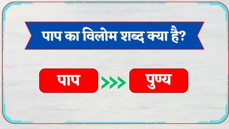 Paap Ka Vilom Shabd | पाप का विलोम शब्द क्या है?
