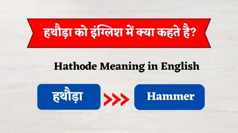 हथौड़ा को इंग्लिश में क्या कहते है? | Hathode Ko English Mein Kya Kehte Hain