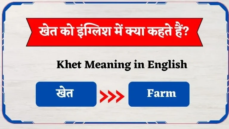 खेत को इंग्लिश में क्या कहते हैं? | Khet Ko English Mein Kya Hehte Hain