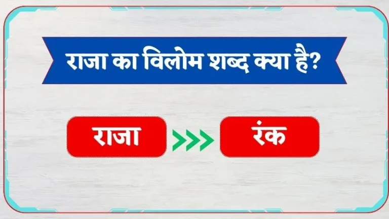 Raja Ka Vilom Shabd | राजा का विलोम शब्द क्या है?