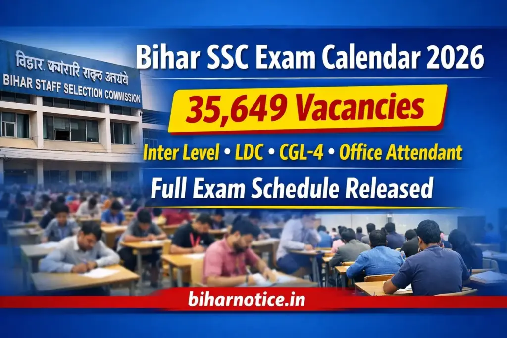 Bihar SSC Exam Calendar 2026