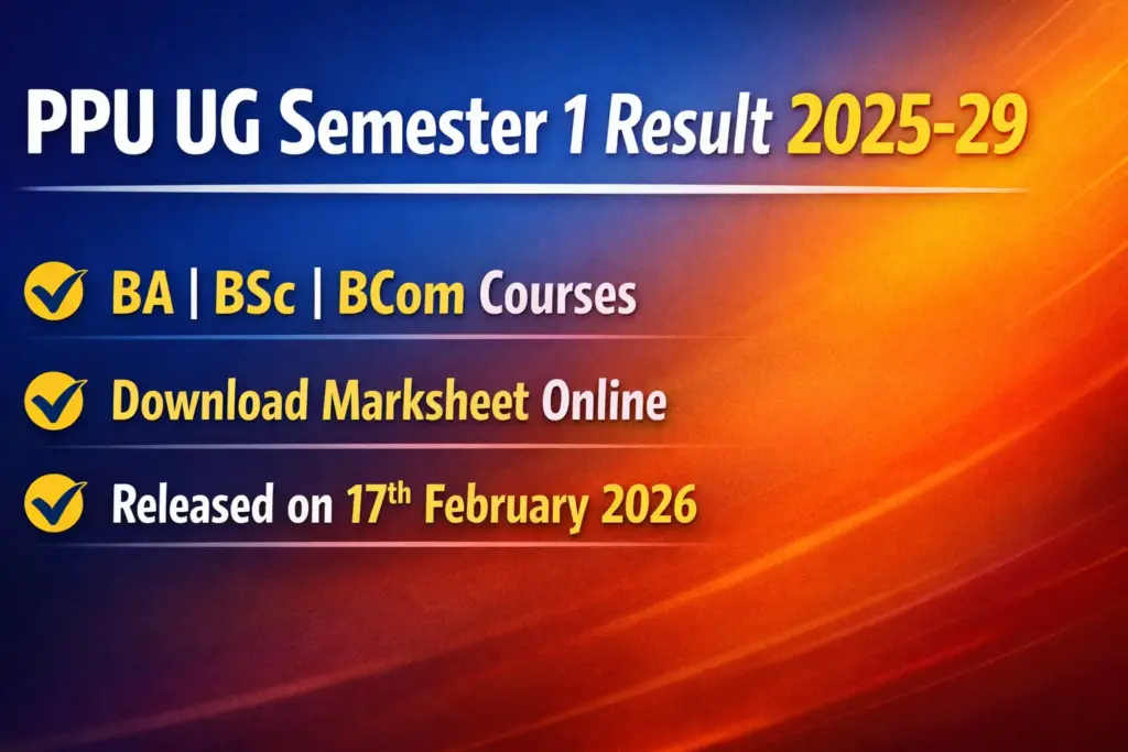 PPU UG Semester 1 BCom Result