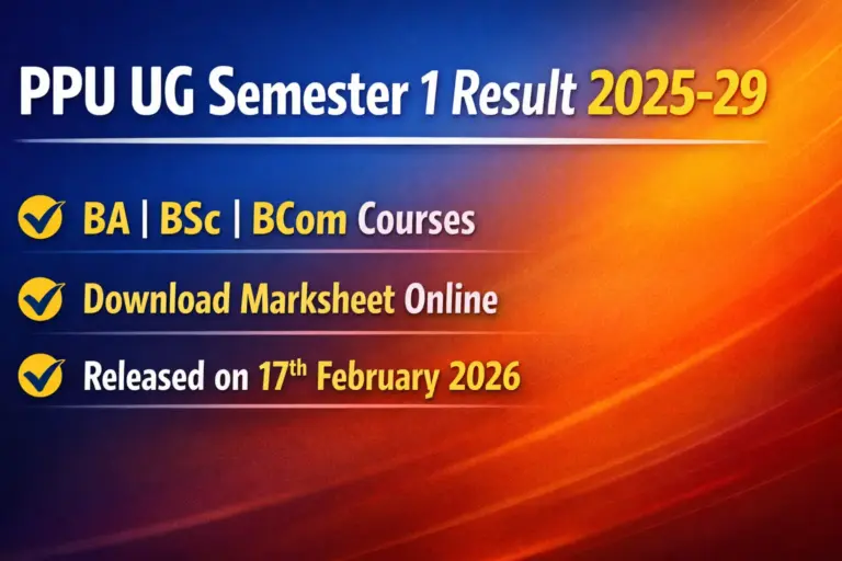 PPU UG Semester 1 BCom Result