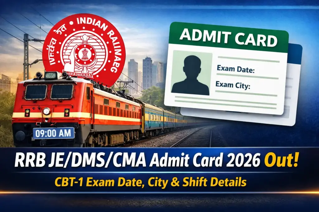 RRB JE / DMS / CMA Admit Card 2026