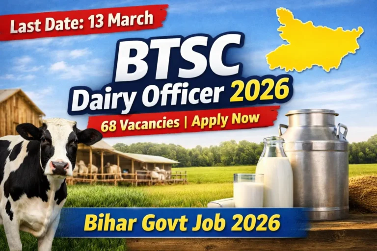 BTSC Dairy Field Officer Recruitment 2026