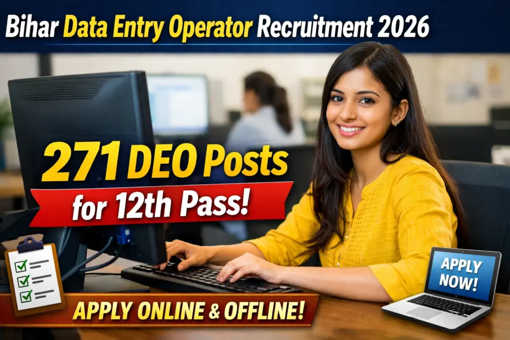 Bihar Data Entry Operator Recruitment 2026 271 DEO Posts for 12th Pass, Apply Now