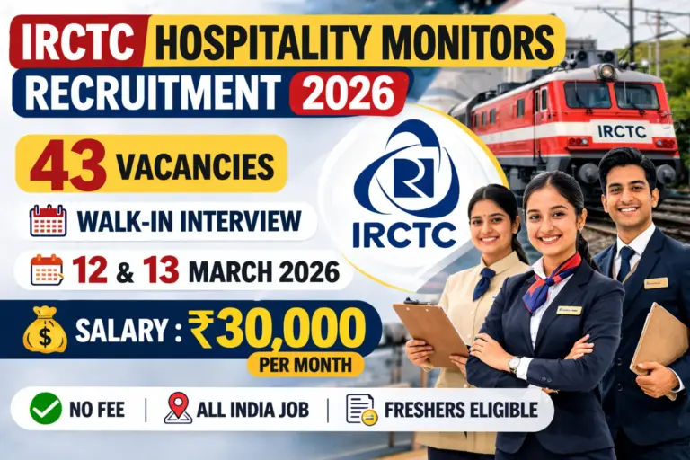IRCTC Hospitality Monitors Recruitment 2026