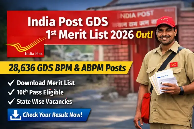 India Post GDS 1st Merit List 2026