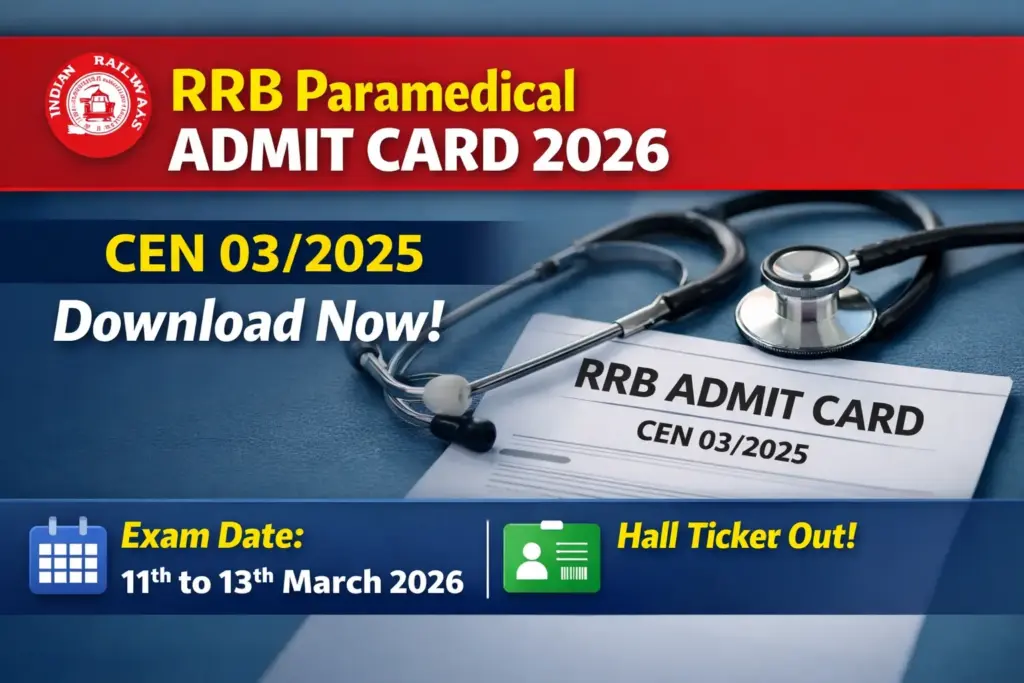 RRB Paramedical Admit Card 2026