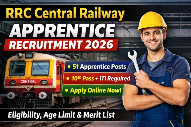 RRC Central Railway Apprentices Recruitment 2026