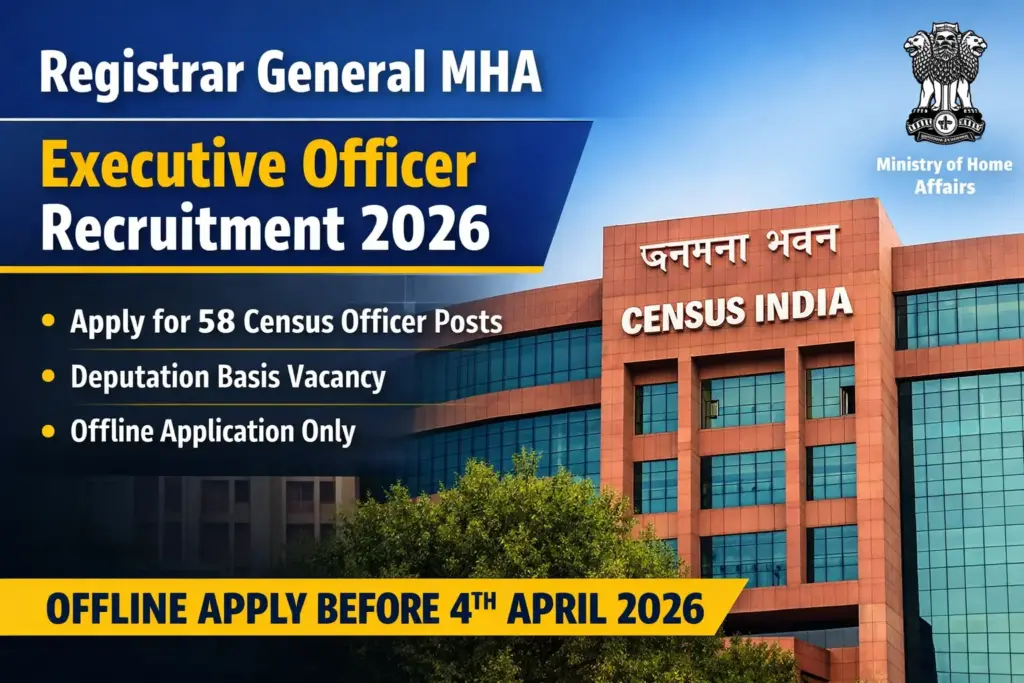 Registrar General MHA Executive Officer Recruitment 2026