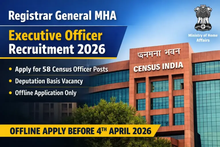 Registrar General MHA Executive Officer Recruitment 2026