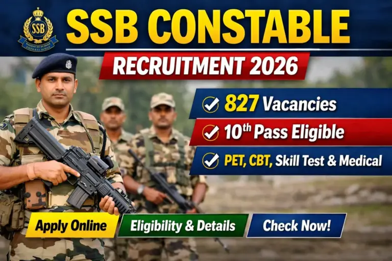 SSB Constable Tradesman & Driver Recruitment 2026
