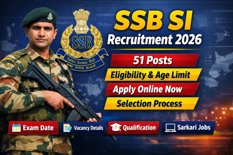 SSB Sub Inspector Recruitment 2026