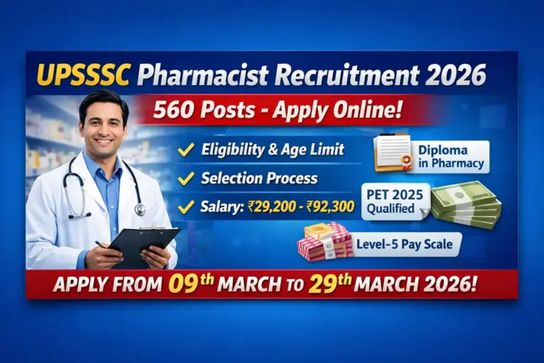 UPSSSC Pharmacist Recruitment 2026