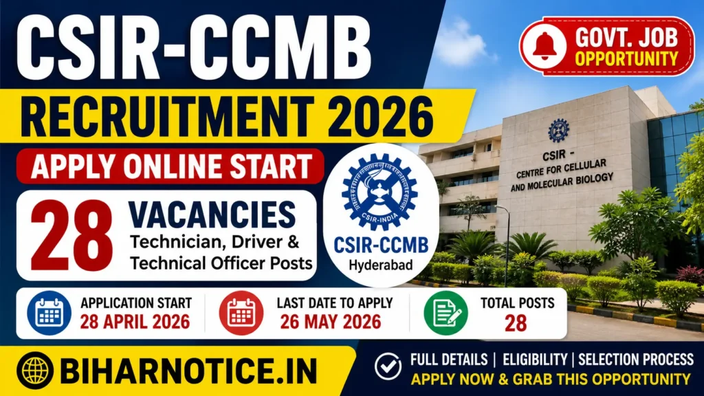 CSIR-CCMB Recruitment 2026 (