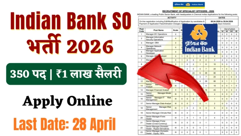 Indian Bank SO भर्ती 2026