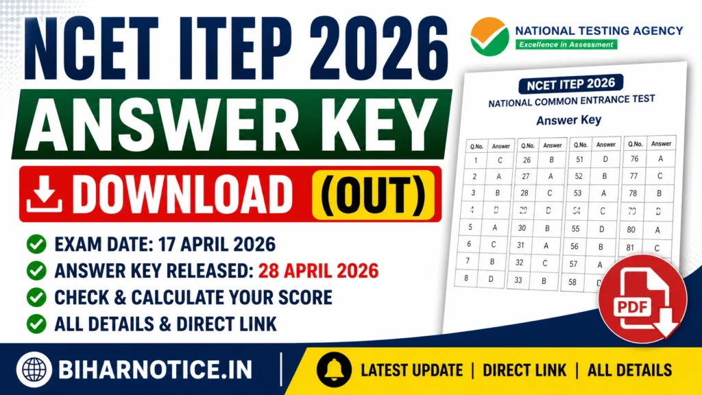 NCET ITEP Answer Key 2026