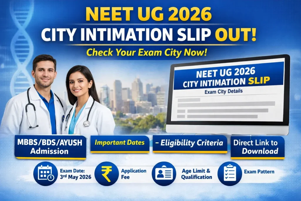 NEET UG 2026 city slip details