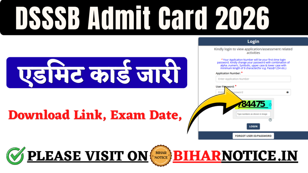 DSSSB Admit Card 2026