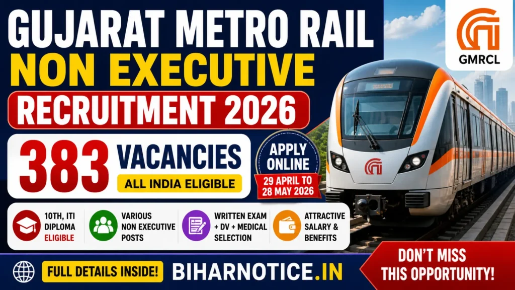 Gujarat Metro Rail Non Executive Recruitment 2026 