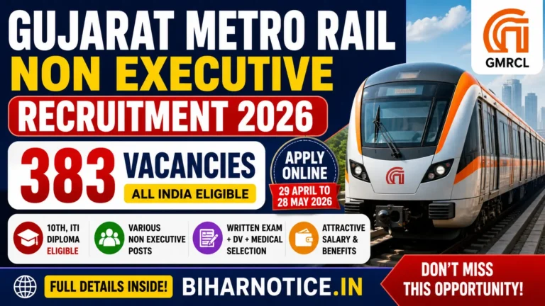 Gujarat Metro Rail Non Executive Recruitment 2026 
