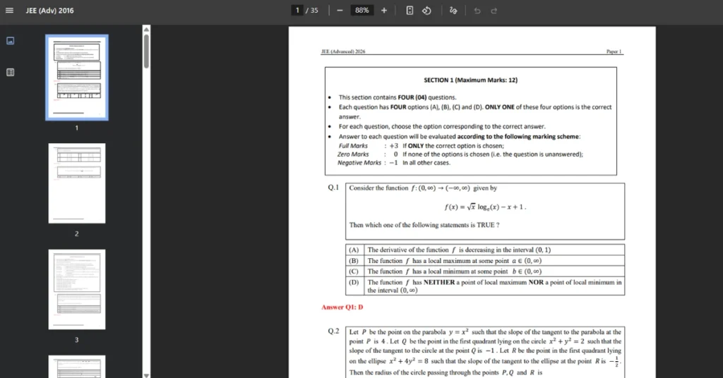 JEE Advanced Answer Key 2026 Download Link (Released)