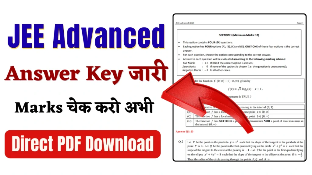 JEE Advanced Answer Key 2026 Download Link (Released)