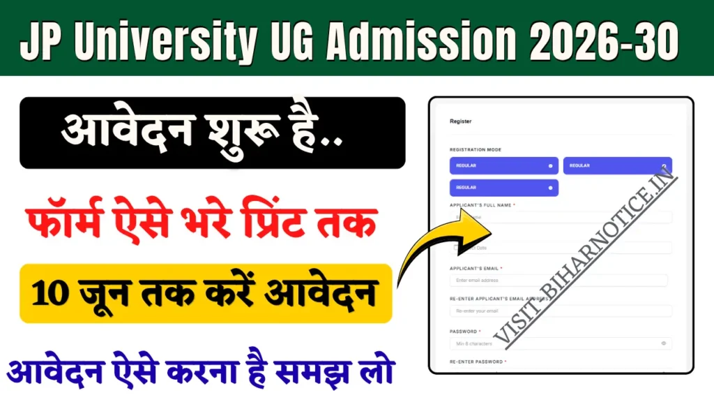 JP University UG Admission 2026-30