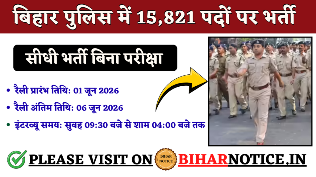 बिहार पुलिस में 15,821 पदों पर भर्ती (1)