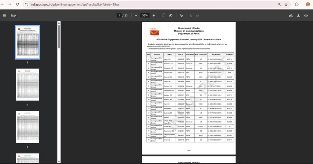 India Post GDS 4th Merit List 2026 (1)