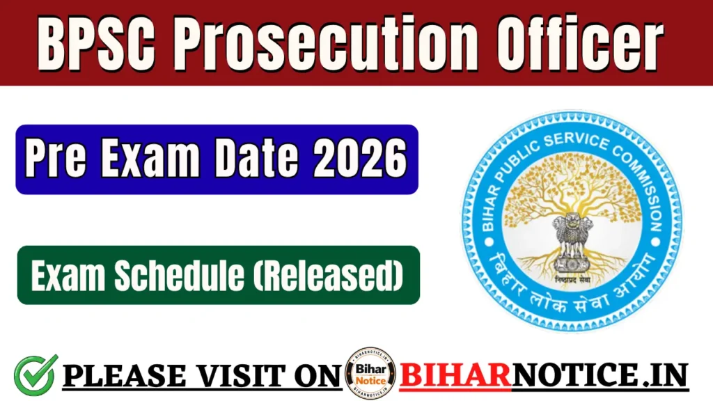BPSC Prosecution Officer Pre Exam Date 2026
