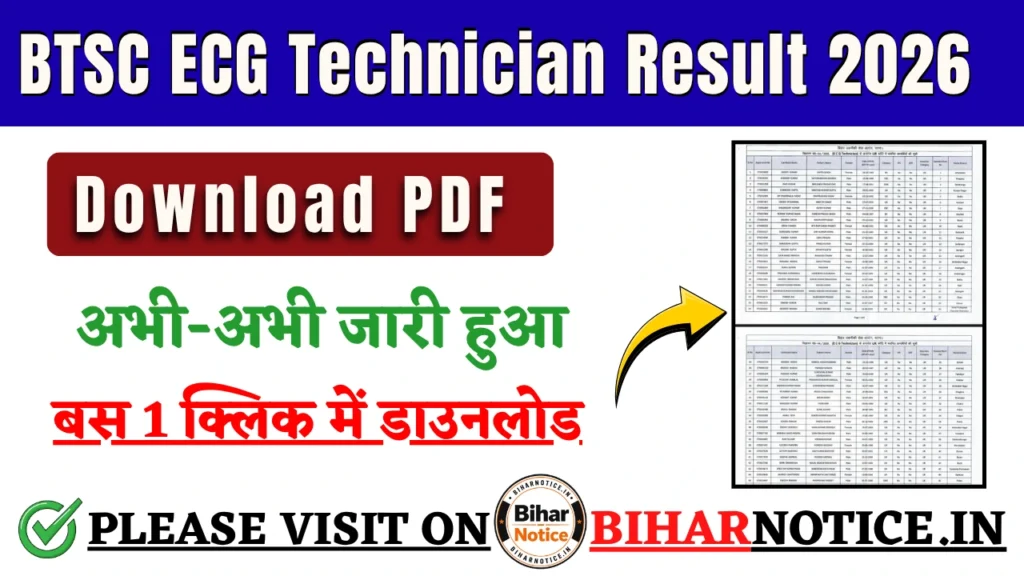 BTSC ECG Technician Result 2026