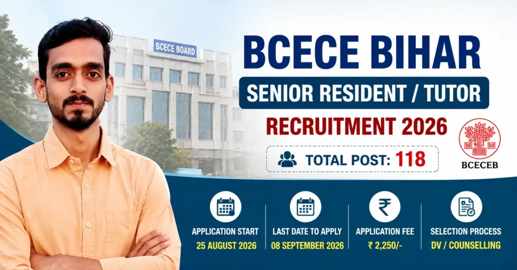 BCECE Bihar Senior Resident Tutor Recruitment 2026