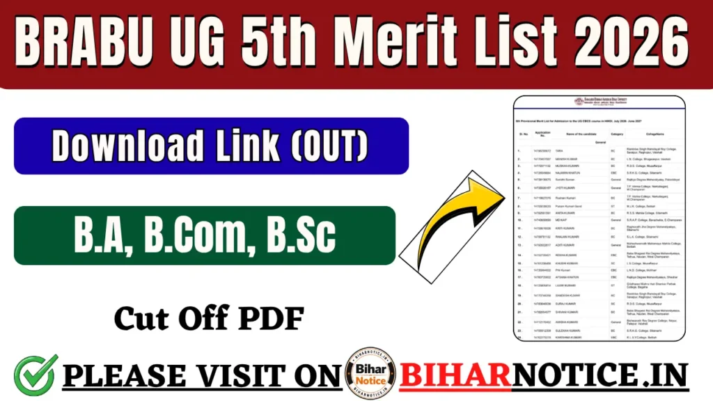 BRABU UG 5th Merit List 2026